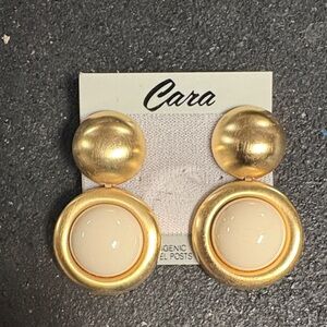 Gold and Cream Earrings